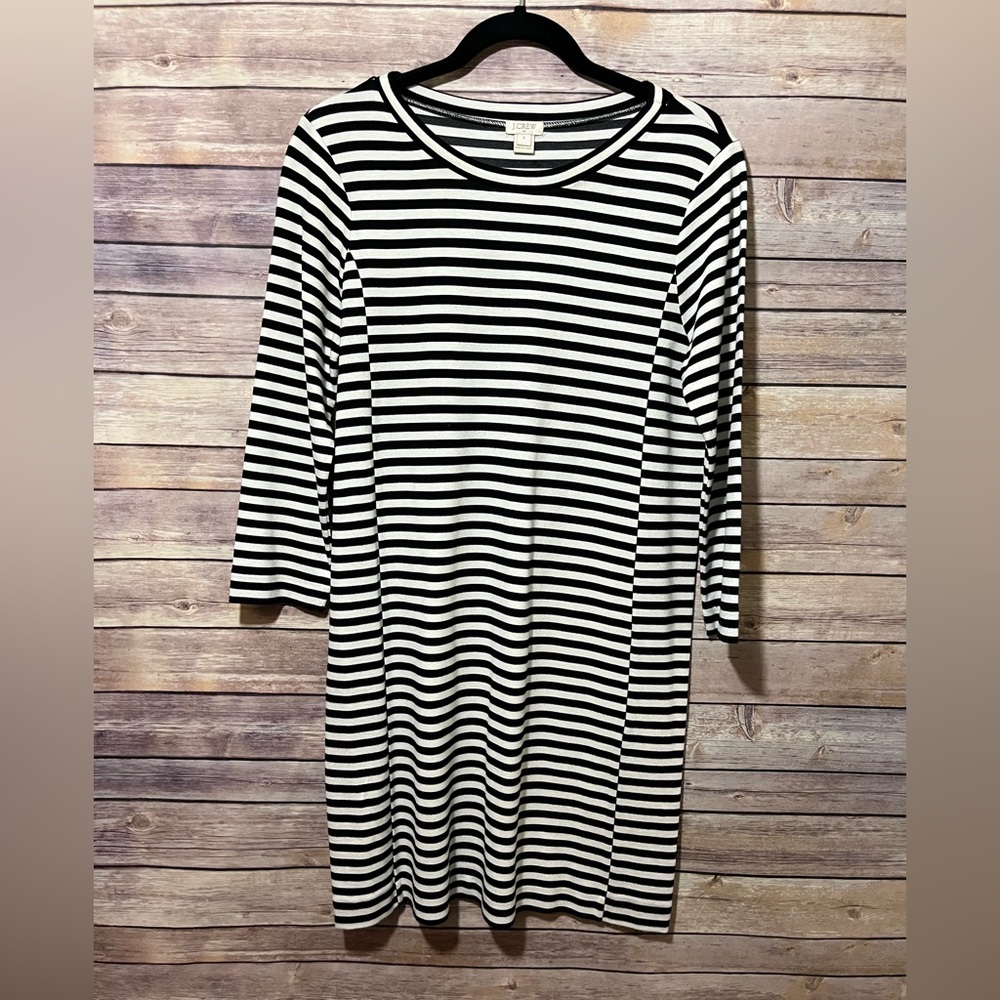 ⭐️ J. Crew Maritime Striped Knit Shift Dress Size Small Long sleeve G2